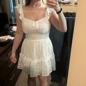 White Ruffle Mini Dress Francesca’s